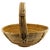 Mid 20th Century Vintage Handwoven Pencil Reed Basket With Bentwood Handle After Crespi For Sale - Image 5 of 8