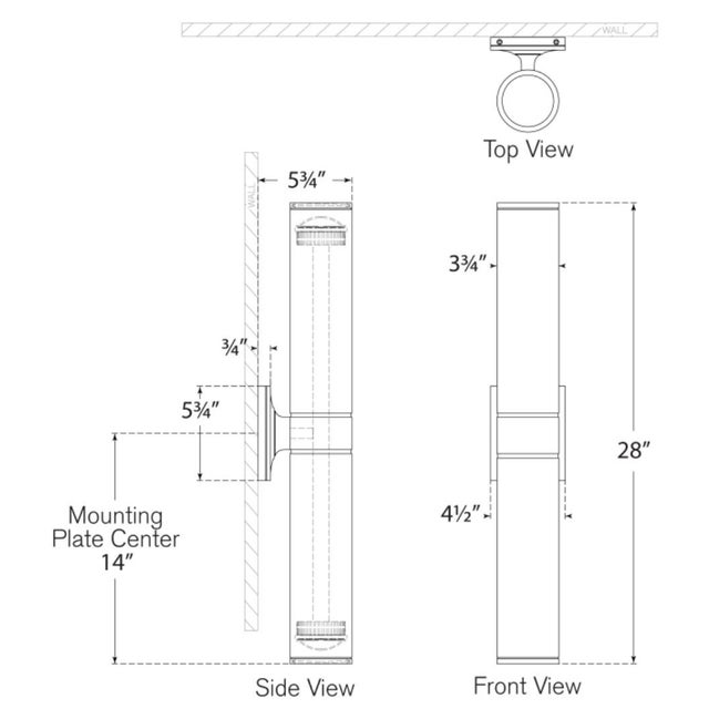 Provo 28" Canister Light in Bronze Designer: Chapman & Myers Finish: Bronze Height: 28" Width: 4.5" Extension: 5.75"...
