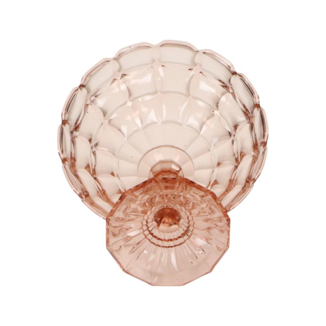 Art Deco Pink Rosaline Pressed Glass Fruit Bowl, 1930s For Sale - Image 11 of 16