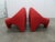 Vintage Fire Engine Red Italian Lounge Chairs - a Pair For Sale In Miami - Image 6 of 13