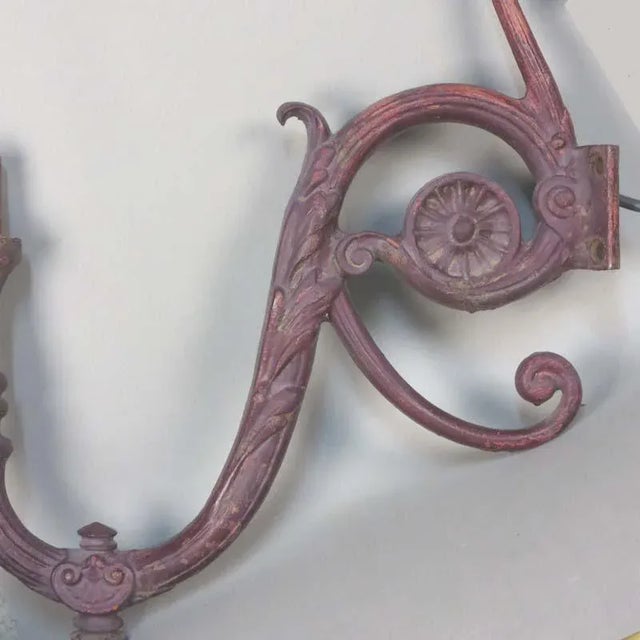 Cast Iron Gründerzeit Era Wall Candle Holder, 1900s For Sale - Image 7 of 10