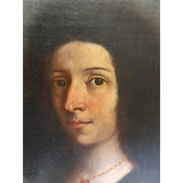 Antique Oil Painting. Portrait of an Italian Woman. Labeled on the back with origin as well as the auction house in...