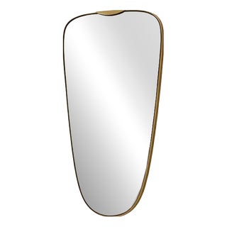 Art Deco Brass Mirror, 1950s For Sale