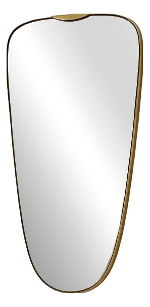 Art Deco Brass Mirror, 1950s