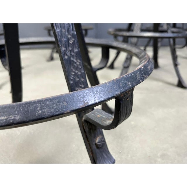 Vintage Brutalist Wrought Iron Bar Stools, 1970s, Set of 6 For Sale - Image 11 of 17