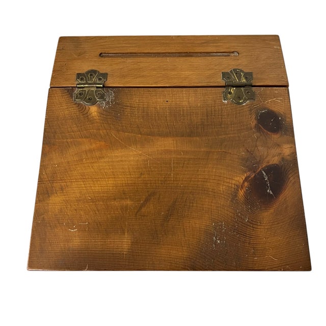 Farmhouse Vintage Mid Century Handmade Pine Wood Traveling Lap Desk For Sale - Image 3 of 5