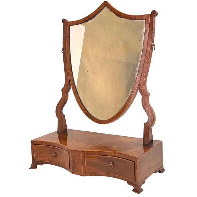 An Extremely Attractive And Very Good Quality 18th Century, George III Period, Mahogany Dressing Table Mirror, with Shield...