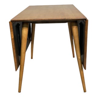 1950s Paul McCobb Planner Group Solid Maple Drop-Leaf Dining Table For Sale