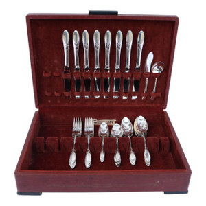 1930s Art Deco Onieda Community Silverplate Flatware Set Lady Hamilton-Service for 8- 42 Pieces