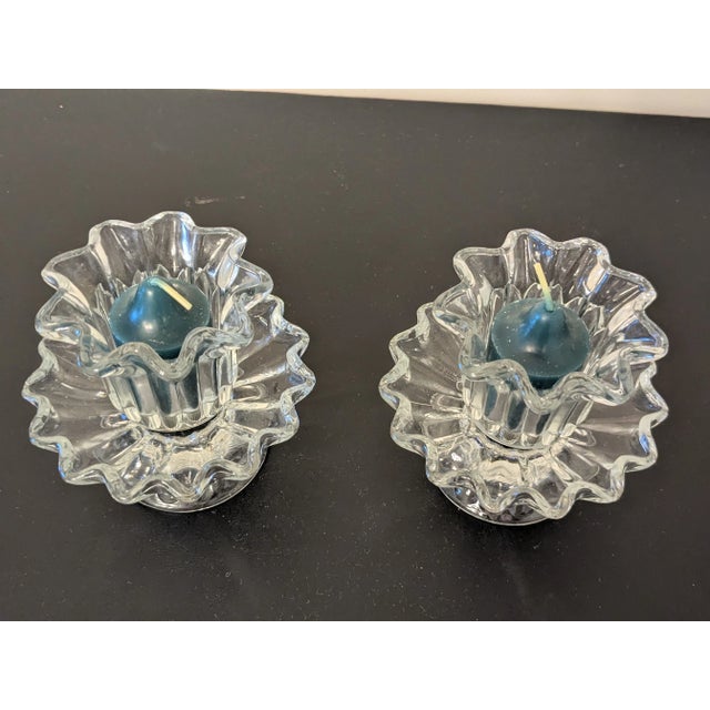 1980s Vintage Chantilly Ruffled Candle Holders by Partylite (4 Piece Set) For Sale - Image 5 of 8