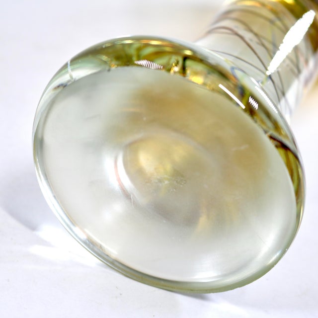 1960s Mid-Century Murano Art Glass Chalice Vase With Internal Filigree Stem For Sale - Image 5 of 11