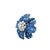 Early 21st Century Invisible-Set Blue Sapphire Diamond 18k White Gold Flower Brooch & Pendant For Sale - Image 5 of 6
