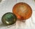Glass Imperial Glass Iridescent Marigold & Green Bowls - a Pair For Sale - Image 7 of 7