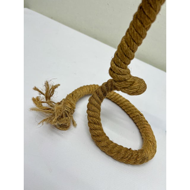 Rope Table Lamp attributed to Audoux Minet, France, 1950s For Sale - Image 13 of 14