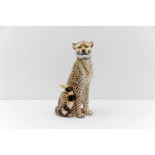 Italian Leopard Figurine in Ceramic, 1960s For Sale - Image 11 of 11