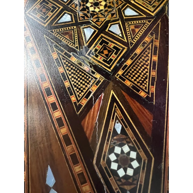 Brown Late 19th Century Antique Inlaid Syrian Gaming Table For Sale - Image 8 of 11