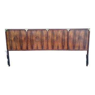 Mid 20th Century West Michigan Furniture Dimension Flamed Bookmatched Walnut King Size Headboard For Sale