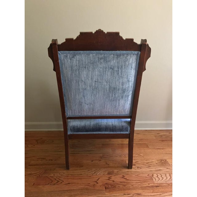 Blue Velvet Eastlake Chair Chairish
