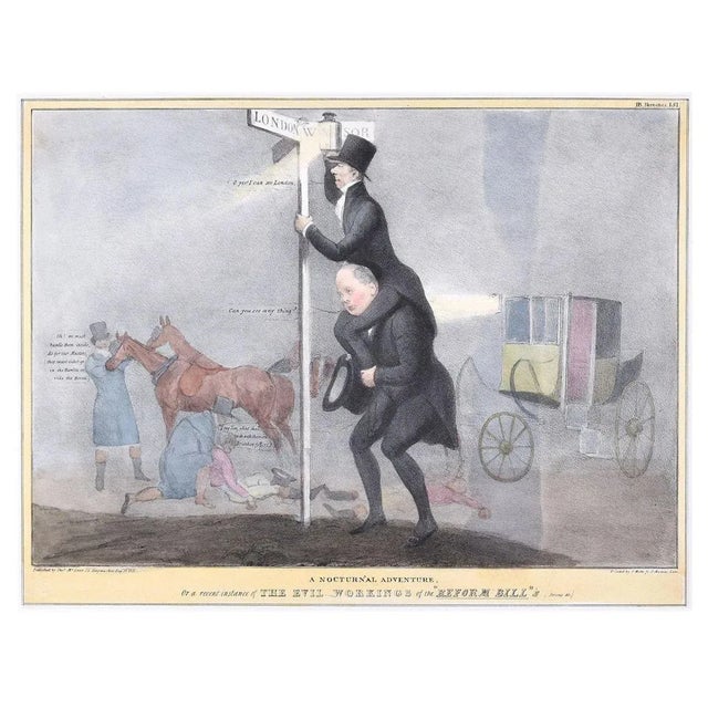 A Nocturnal Adventure – Reform Bill! - Lithograph by J. Doyle - 1831 1831 For Sale - Image 3 of 3