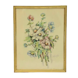 Watercolors by A. Pobst, 1950s, Set of 2