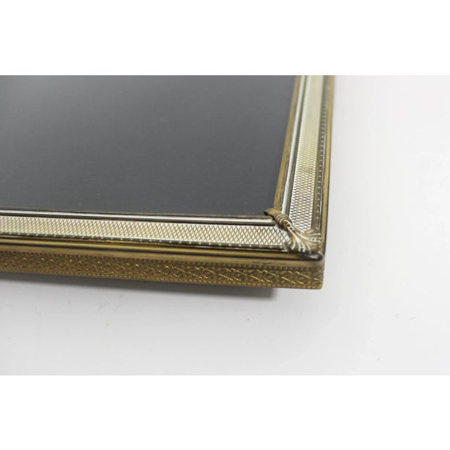 1950’s 8”x10” Rectangular Brass Table Top Photograph Frame, Easel Back For Sale - Image 6 of 9