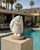 A substantial hand-carved marble owl sculpture by listed Taos, New Mexico artist Frank McGuire (b. 1938), whose work...