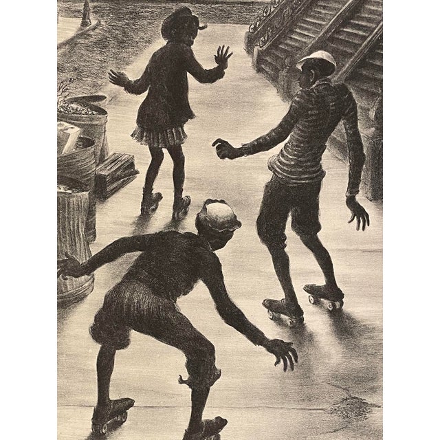 Lawrence Beall Smith (1909-1995) "The Skaters" lithograph on paper, pencil signed. Born in Washington DC, Smith studied at...