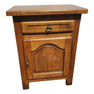 Late 20th Century French Solid Oak Vintage Cabinet For Sale