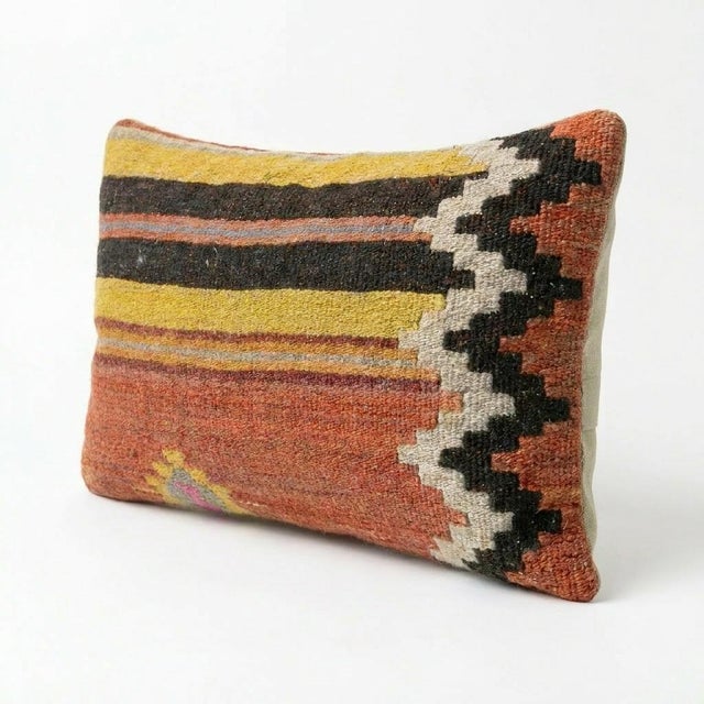 Mid-Century Modern Modern Kilim Lumbar Pillow Cover 16'' X 24'' For Sale - Image 3 of 4