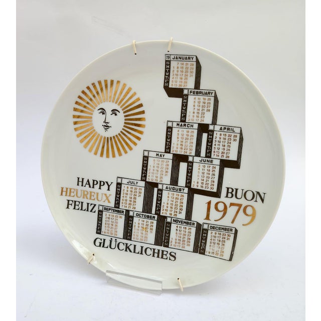Ceramic Ceramic Calendar Plate by Piero Fornasetti, 1979 For Sale - Image 7 of 7