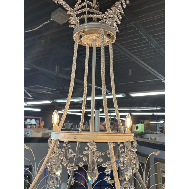 1960s Niermann Weeks Swedish Crystal Chandelier For Sale - Image 10 of 12