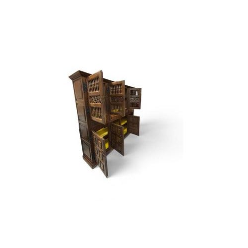 Large Castilian Wood Pantry Cabinet with Perforated Doors For Sale - Image 10 of 15