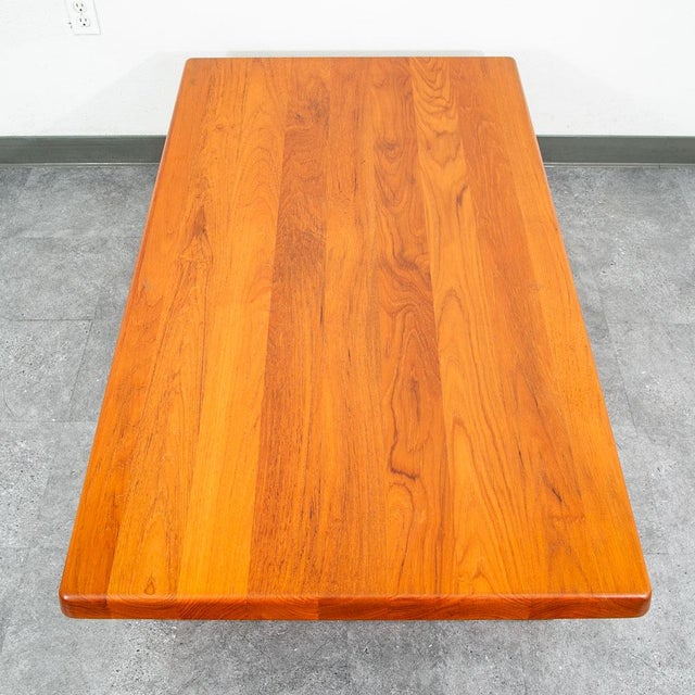 Wood 1960s Mid Century Danish Modern Coffee Table Rectangular Solid Teak Niels Bach Randers For Sale - Image 7 of 12