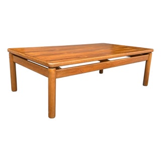 Vintage Danish Modern Solid Wood Coffee Table For Sale