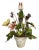 Vintage Italian Tole Potted Flowers / Floral Toleware Arrangement Sculpture With Tulip, Buttercup and Lily Blooms For Sale