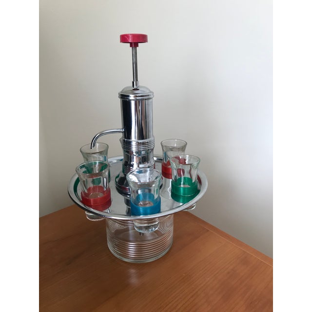 Vintage 1950’s Liquor Dispenser & Shot Glasses Chairish