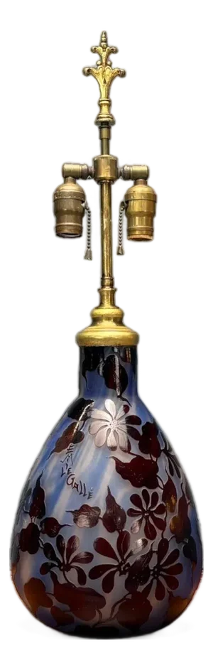 Emile Gallé, Art Nouveau, Glass, Table Lamp, France, 1920s