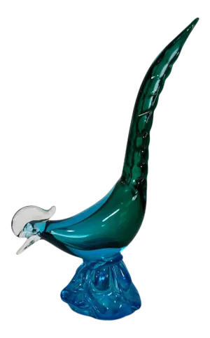 Mid Century Murano Teal Peacock