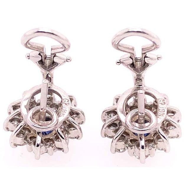 18 Karat White Gold Sapphire and Diamond Cluster Earrings For Sale - Image 10 of 12