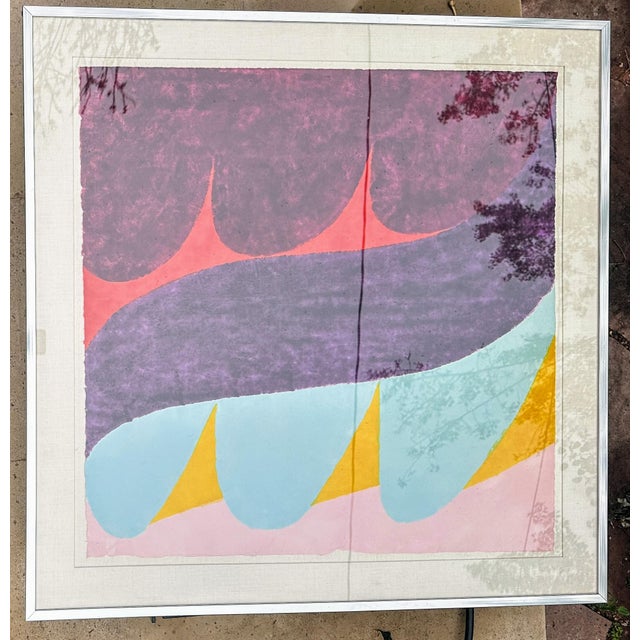 Mid-Century Modern 1970s Original Signed Carol Summers "Esperanza " Woodcut Framed For Sale - Image 3 of 16