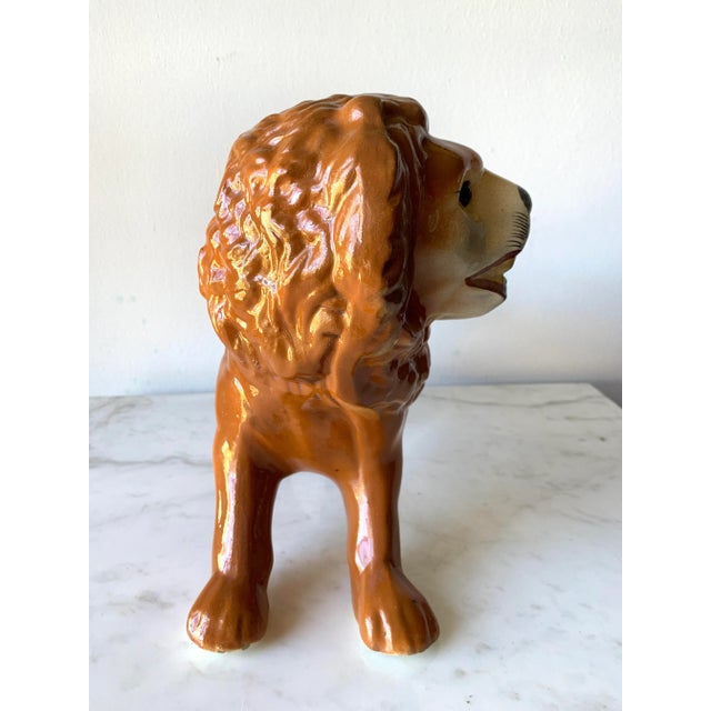 Gold 19th Century Standing Lion Staffordshire Figure, Circa 1880 For Sale - Image 8 of 11