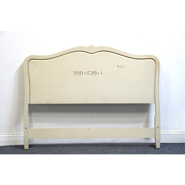 Late 20th Century Drexel Furniture Touraine Collection Custom Cream Painted Country French Provincial Full Size Headboard 200-520-1 For Sale - Image 5 of 6