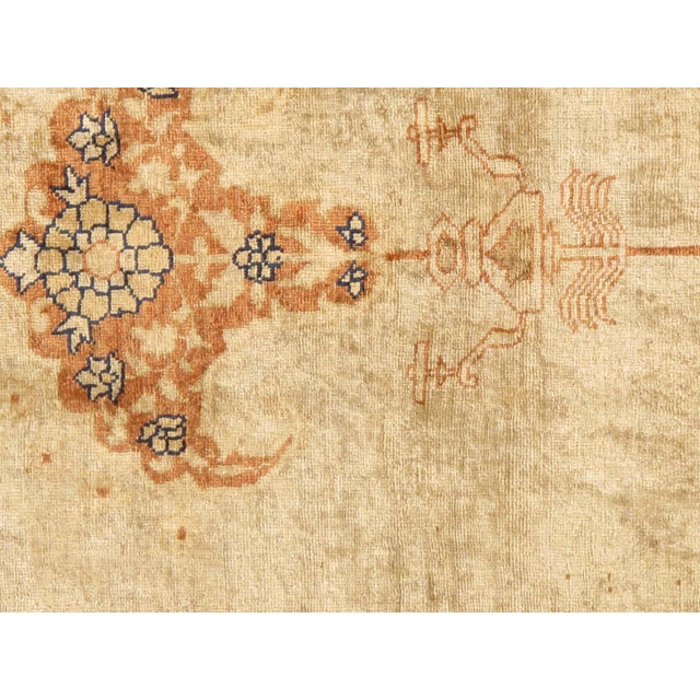 Pasargad DC Antique Handmade Pure Silk Tabriz Rug For Sale In Washington DC - Image 6 of 8