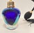 Iridescent Cobalt and Amethyst Art Glass Perfume Atomizer Faceted Crystal 1980 For Sale - Image 15 of 18