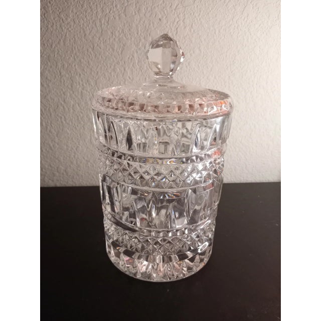 Transparent Gorham Germany Lead Cut Crystal Covered Canister Jar For Sale - Image 8 of 9