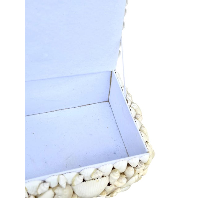 Vintage White Seashell Covered Box Sailor’s Valentine For Sale - Image 14 of 15