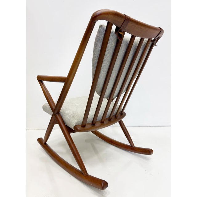 Wood Danish Mid-Century Modern Teak Rocking Chair Model 182, Frank Reenskaug Attributed For Sale - Image 7 of 9