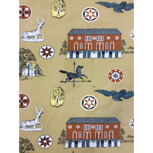 1950s Figurative Printed Cotton Twill Pillow Fabric For Sale - Image 12 of 13