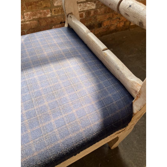 Vintage Rustic Daybed Bench With Wool Plaid Upholstery For Sale - Image 9 of 9