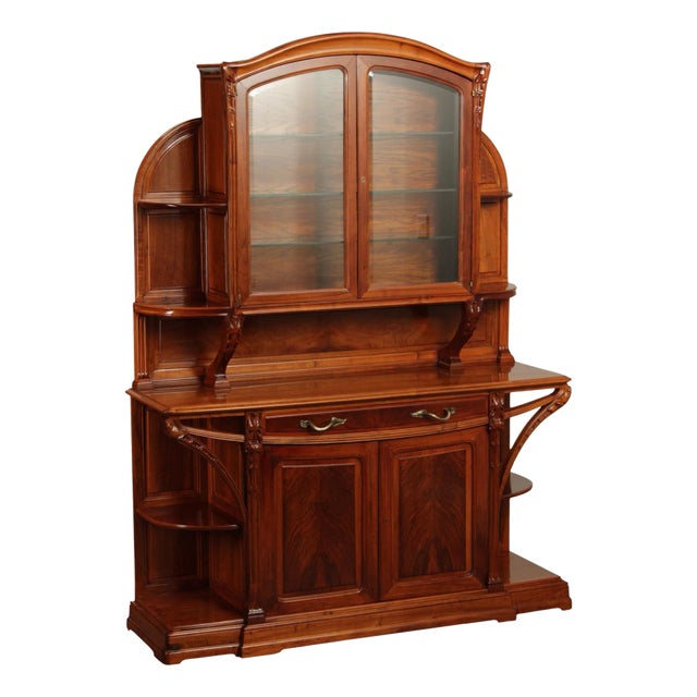 Louis Majorelle Art Nouveau Carved Mahogany 'Chicoree' Buffet For Sale